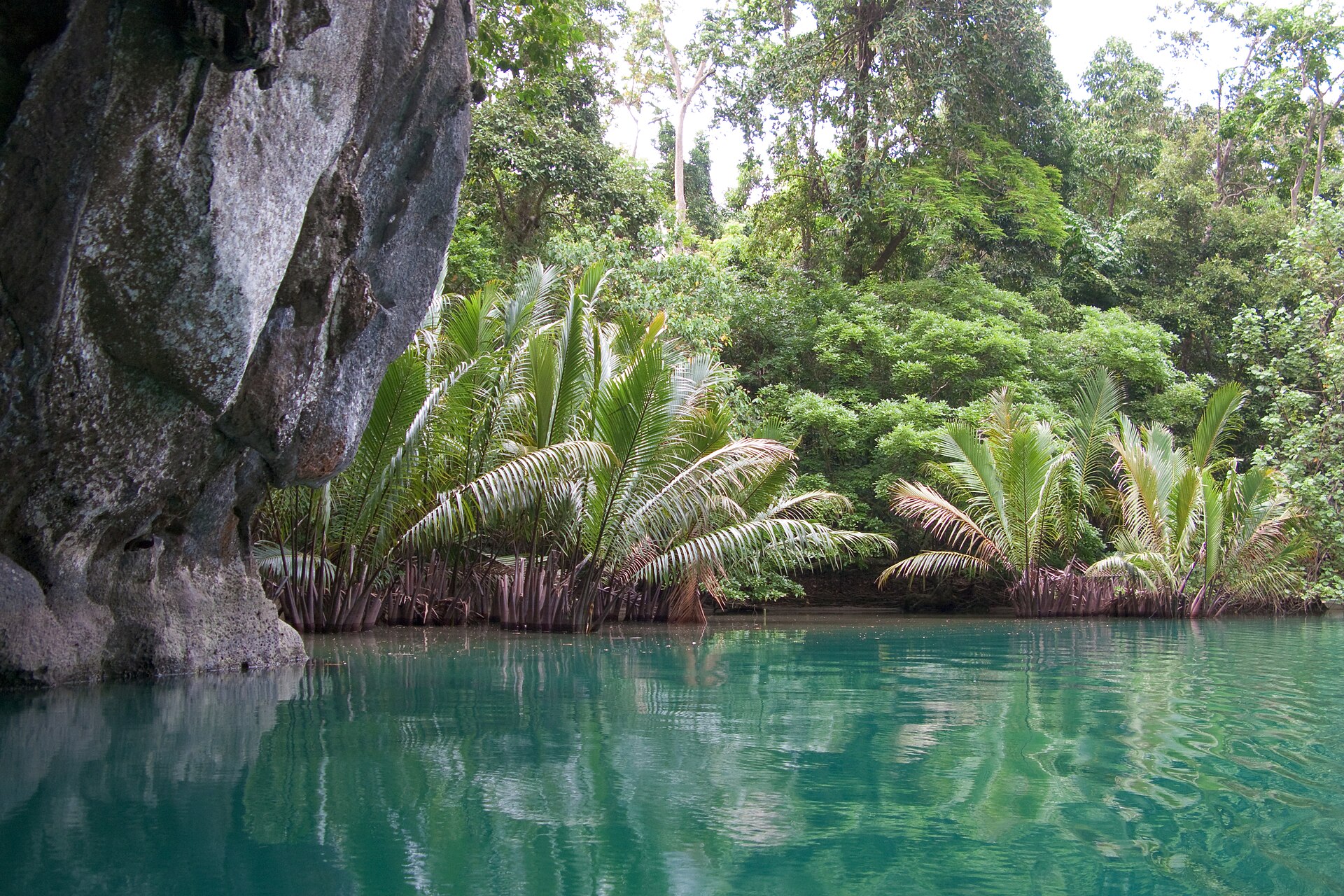 Jungle lake at the entrance to Puerto Princesa Subterranean River Cave, Palawan, Philippines, Puerto Princesa — flights from Manila to Puerto Princesa