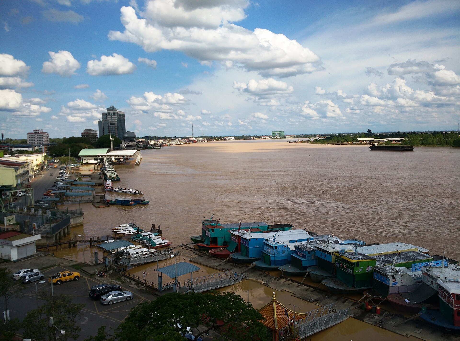 Sibu Rajang river view from Tua Pek Kong temple, Sibu — flights from Kuala Lumpur to Sibu