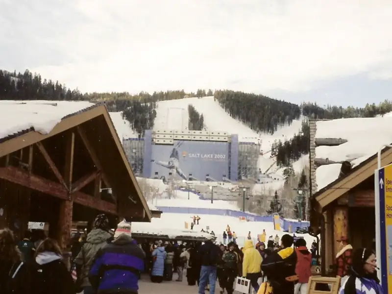 Deer Valley, Utah, United States — The Olympic Aerials Venue at Deer Valley Resort, Utah, during the 2002 Winter Olympics