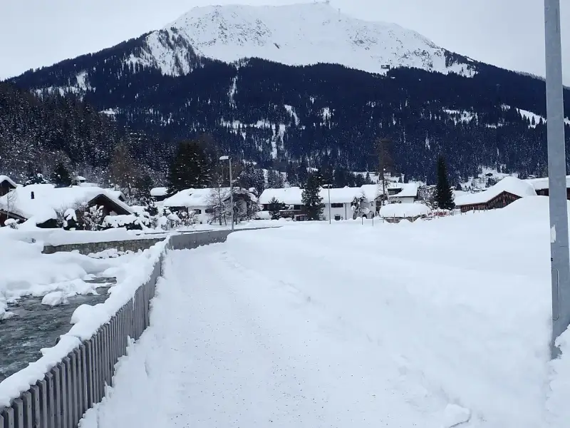 Klosters, Graubünden, Switzerland — Winter landscape at Klosters Platz Switzerland