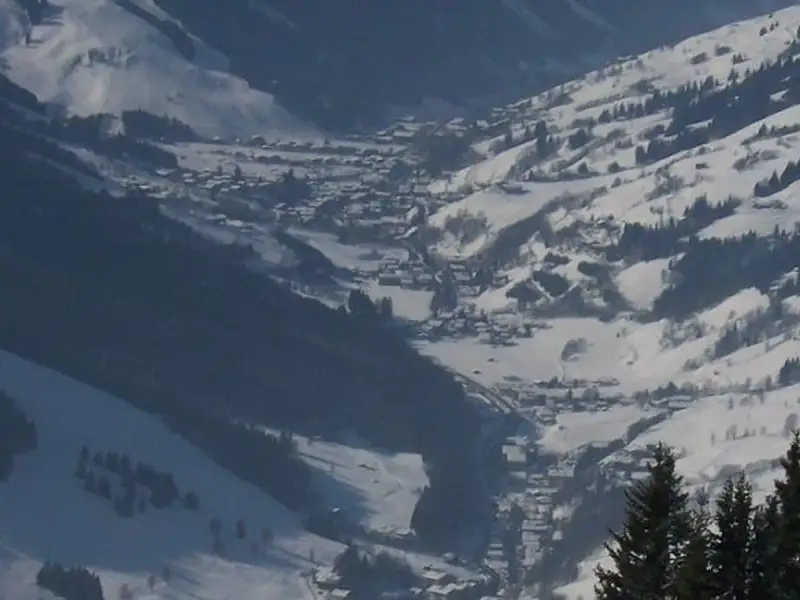 Saalbach, Salzburg, Austria — Austrian Saalbach-Hinterglemm from above