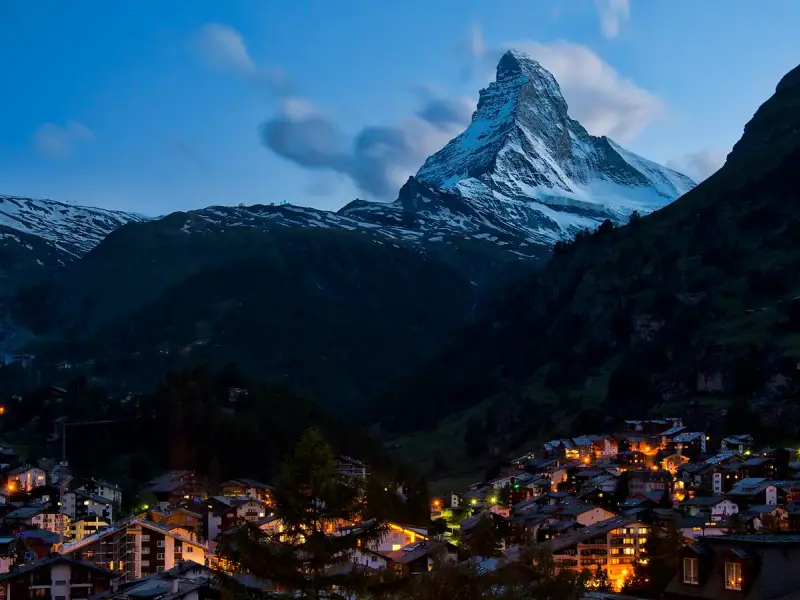 Zermatt, Valais, Switzerland — zermatt switzerland matterhorn night 2012
