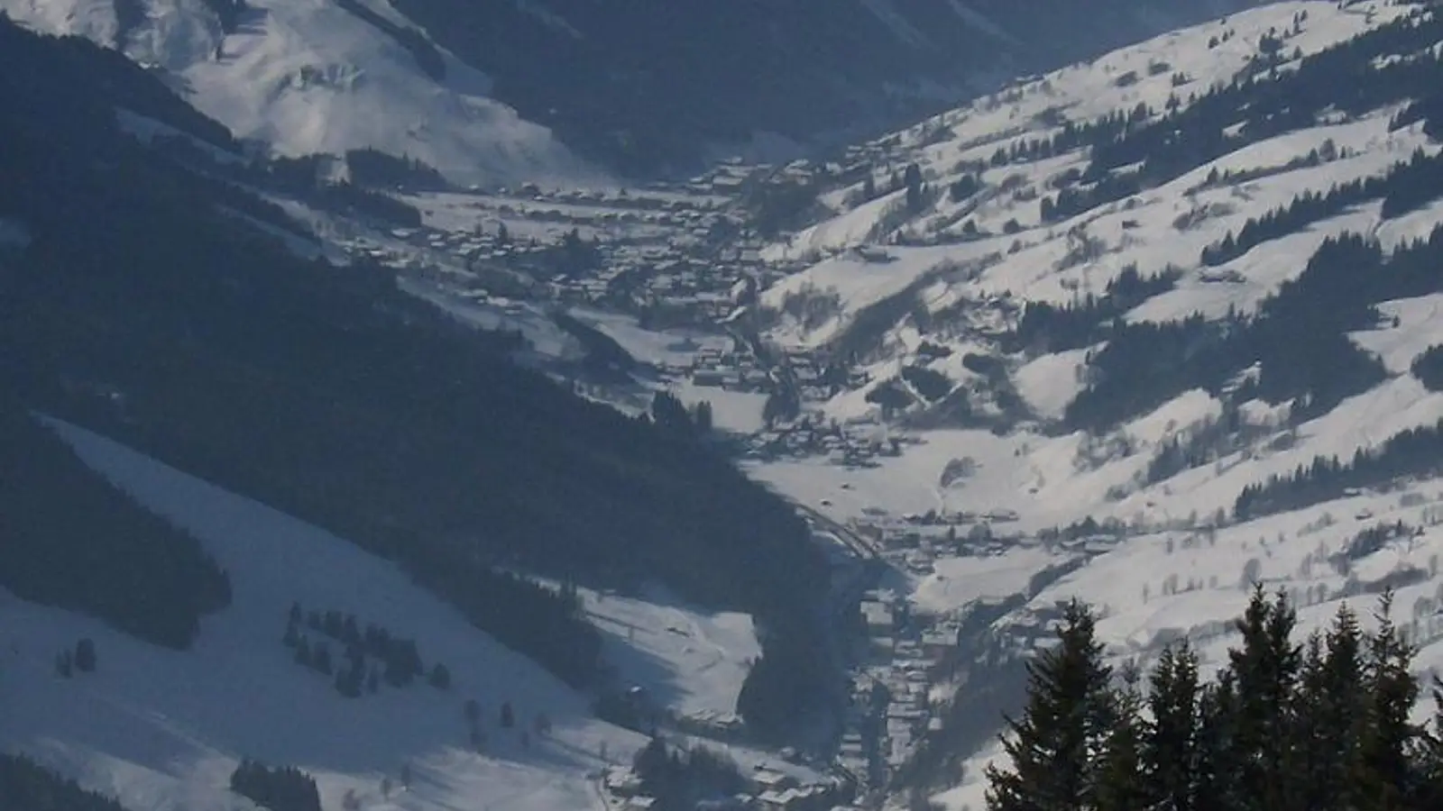 Saalbach, Salzburg, Austria — Austrian Saalbach-Hinterglemm from above